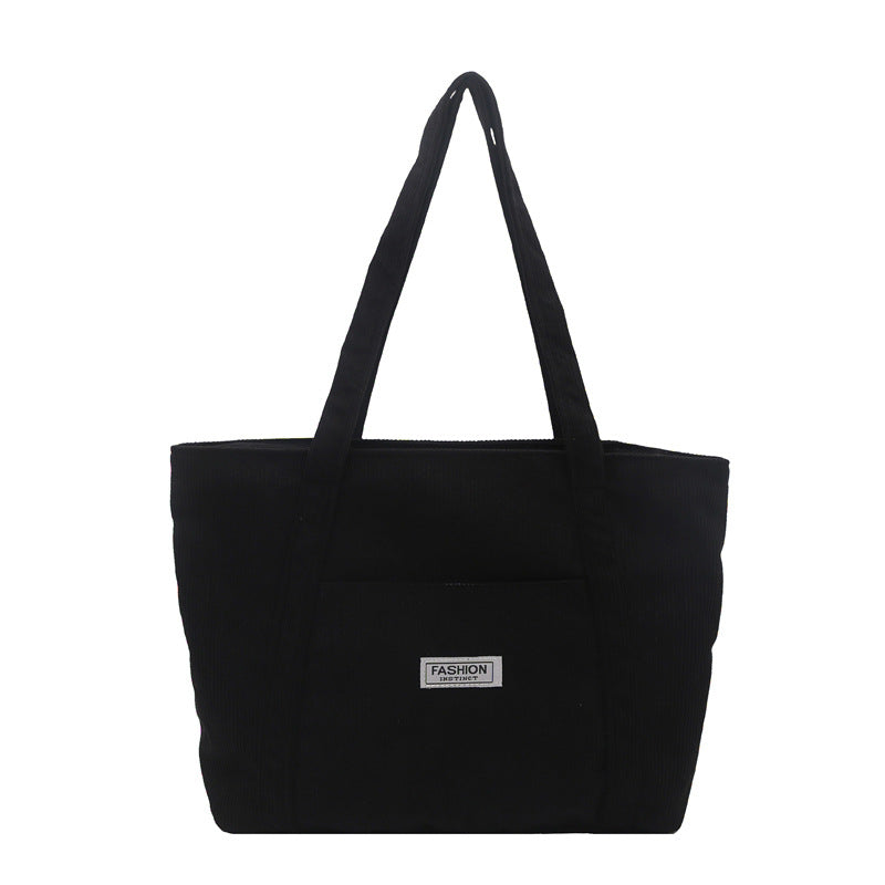 Sevoza Velour Corduroy Minimalist Everyday Tote