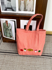 Sevoza Vintage Washed Denim Embroidered Tote thumbnail 11