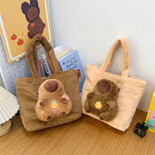 Asverra Capybara Plush & Vegan Leather Accent Tote thumbnail 7