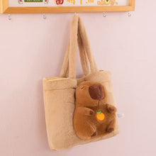 Asverra Capybara Plush & Vegan Leather Accent Tote thumbnail 10