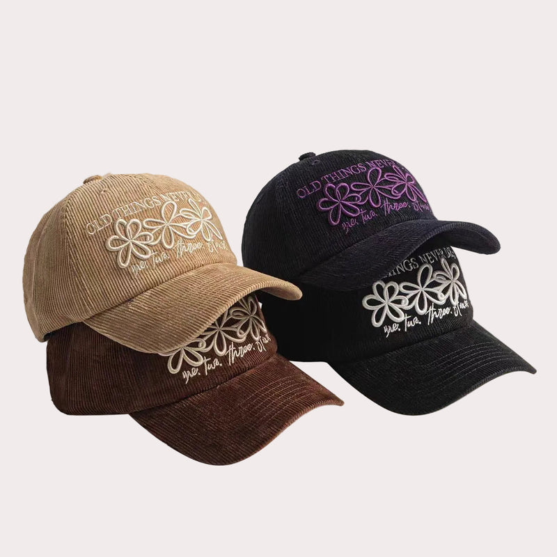 Lomi Floral Corduroy Baseball Cap
