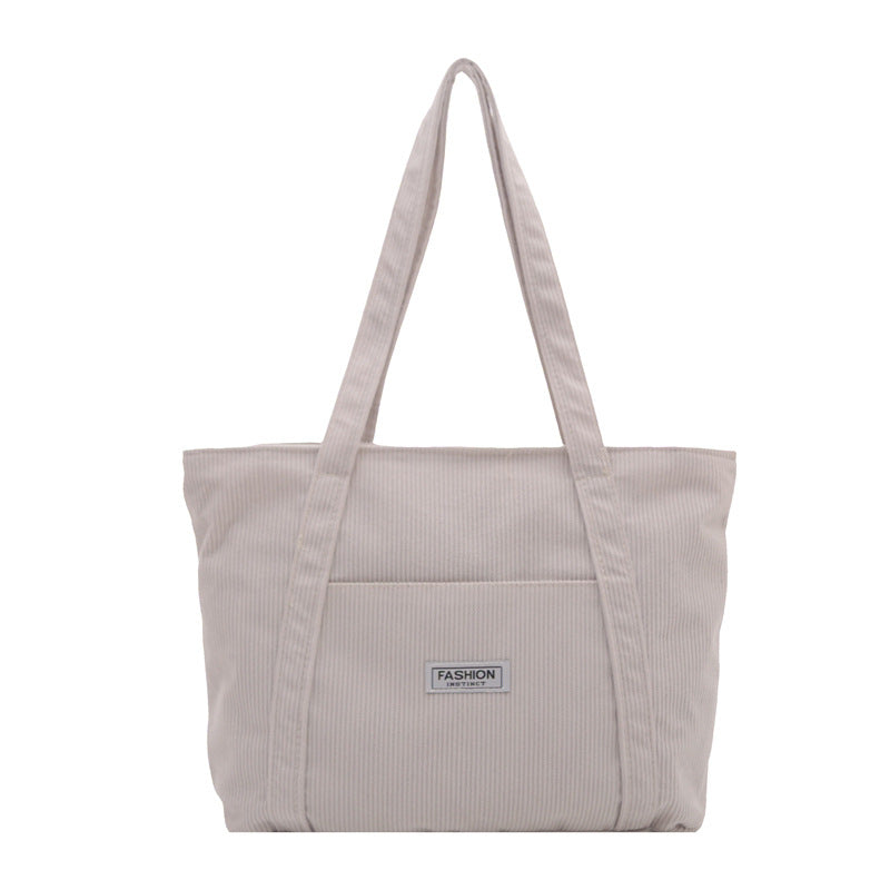 Sevoza Velour Corduroy Minimalist Everyday Tote