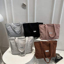 Sevoza Velour Corduroy Minimalist Everyday Tote thumbnail 9