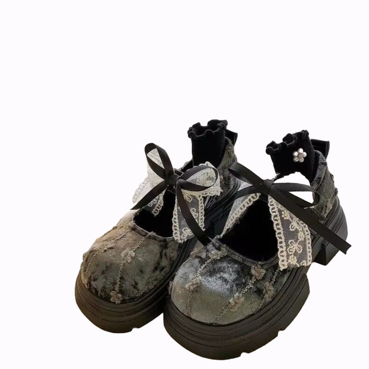 Sovi Sage Velvet Mary Janes