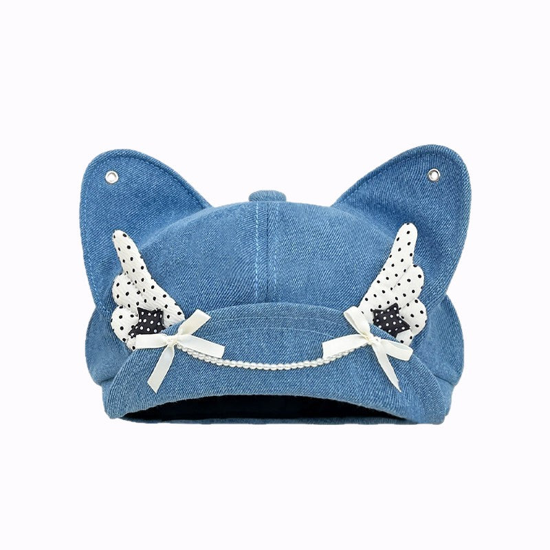 Nomi Cat Ear Denim Beret