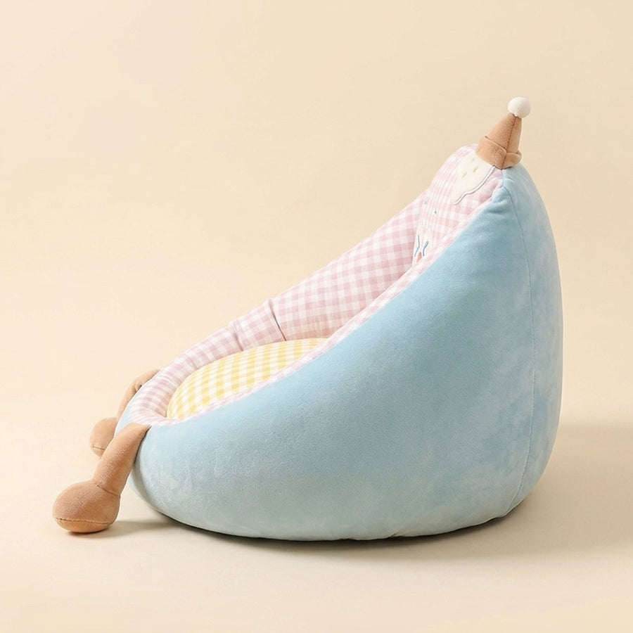 Sevoza Maison Plaid Vegan Leather Floor Cushion Pouf