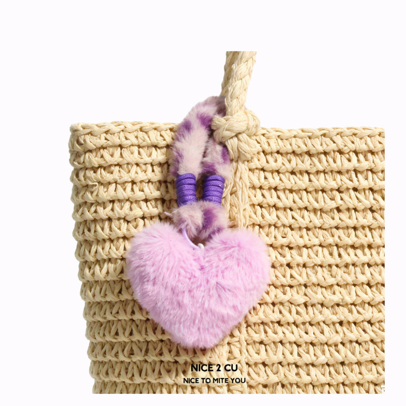 Kovi Fluffy Heart Bag Charm