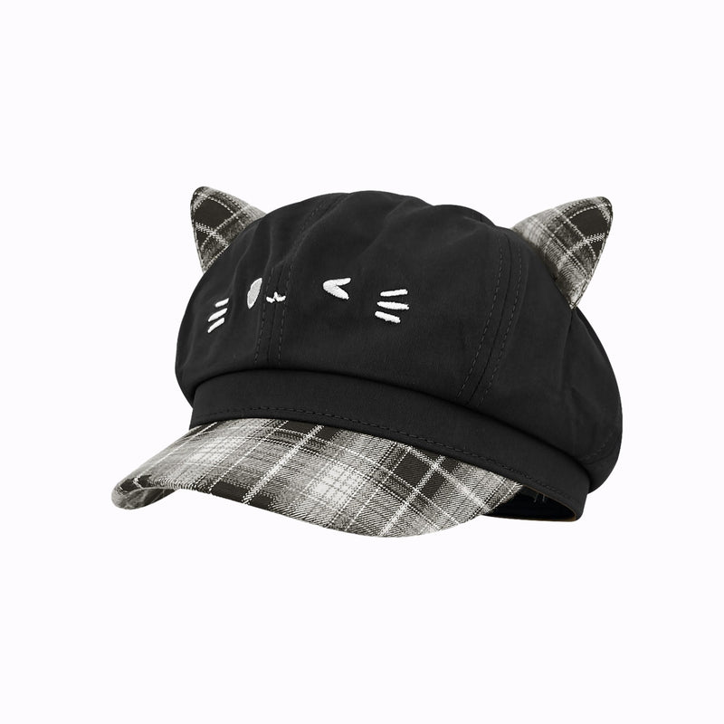 Kumi Plaid Cat Ear Cap