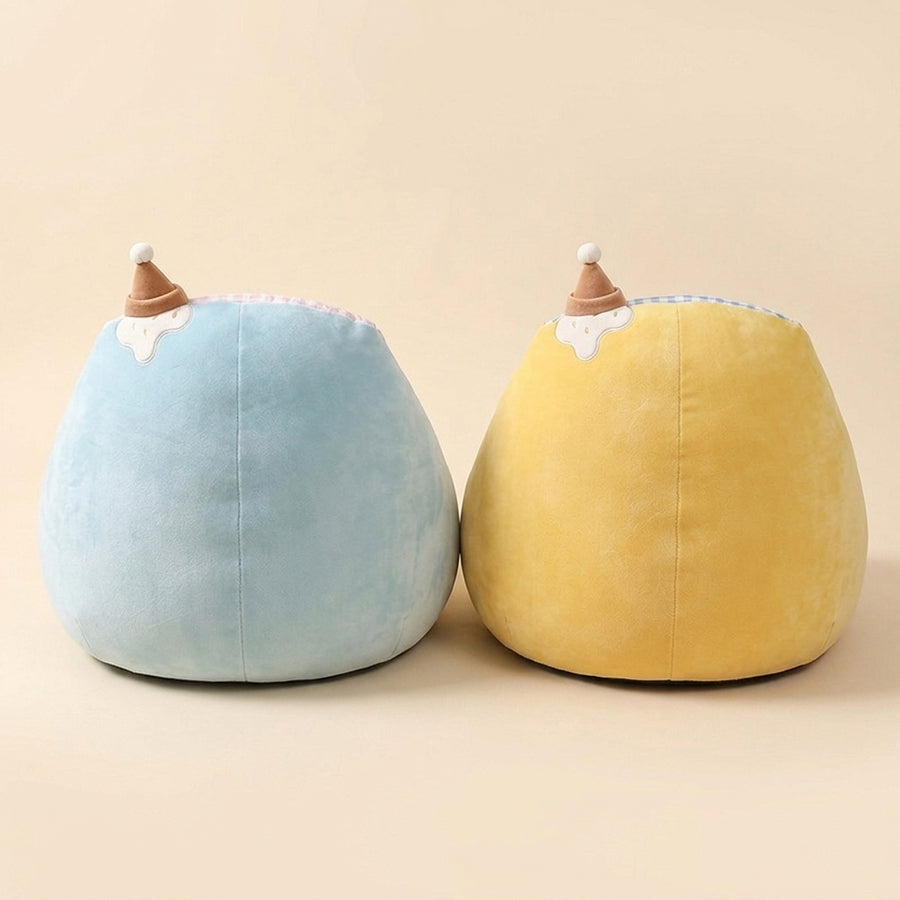 Sevoza Maison Plaid Vegan Leather Floor Cushion Pouf