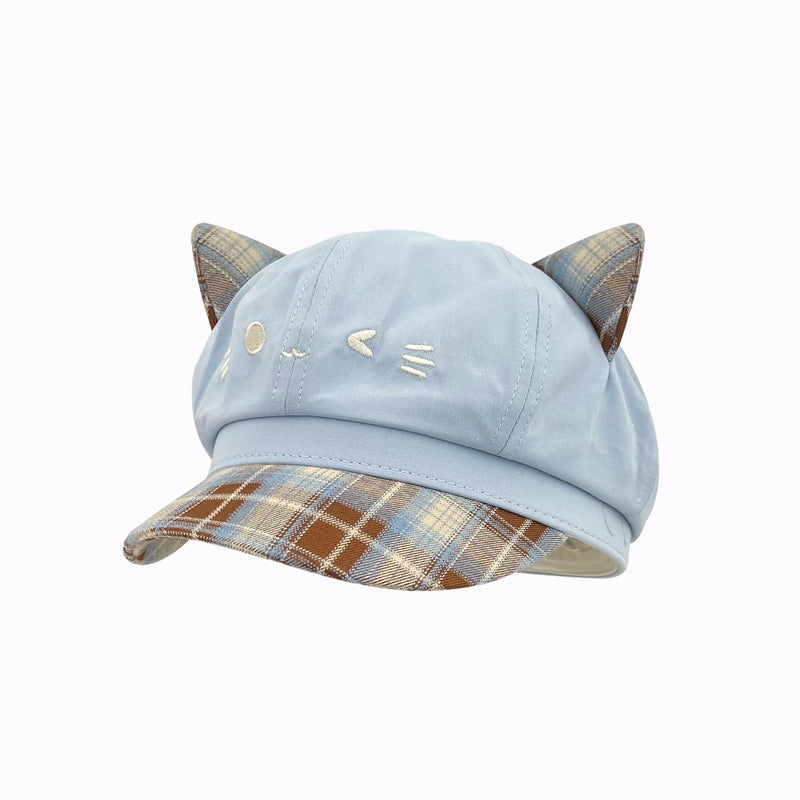Kumi Plaid Cat Ear Cap