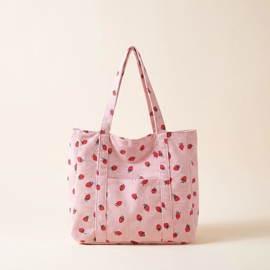 Sevoza Velour Motif Corduroy Carryall Tote