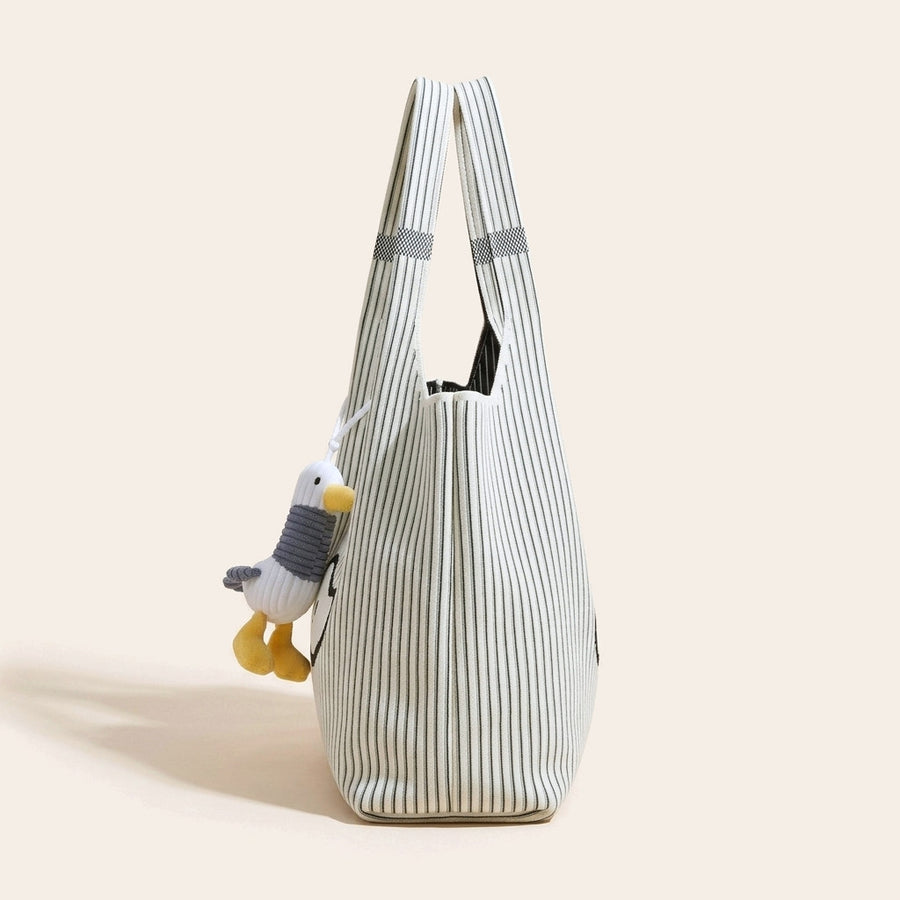 Sevoza Celeste Striped Knit & Canvas Convertible Tote
