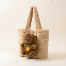 Asverra Capybara Plush & Vegan Leather Accent Tote thumbnail 2
