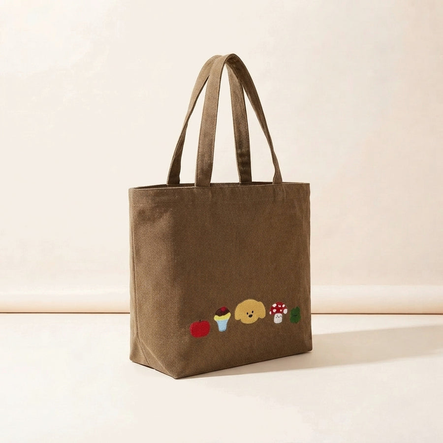 Sevoza Vintage Washed Denim Embroidered Tote