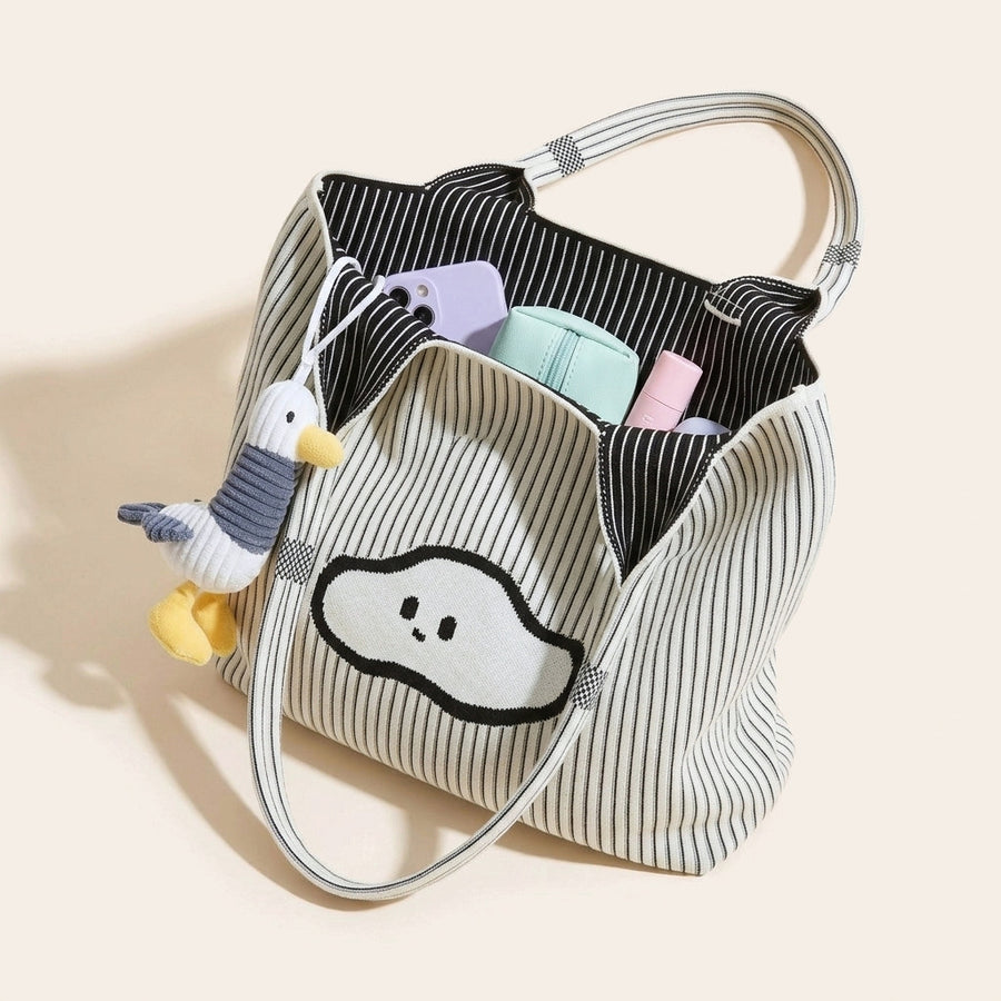 Sevoza Celeste Striped Knit & Canvas Convertible Tote