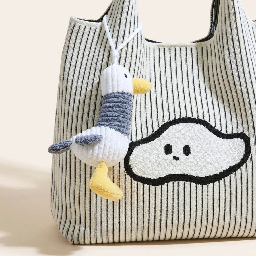 Sevoza Celeste Striped Knit & Canvas Convertible Tote
