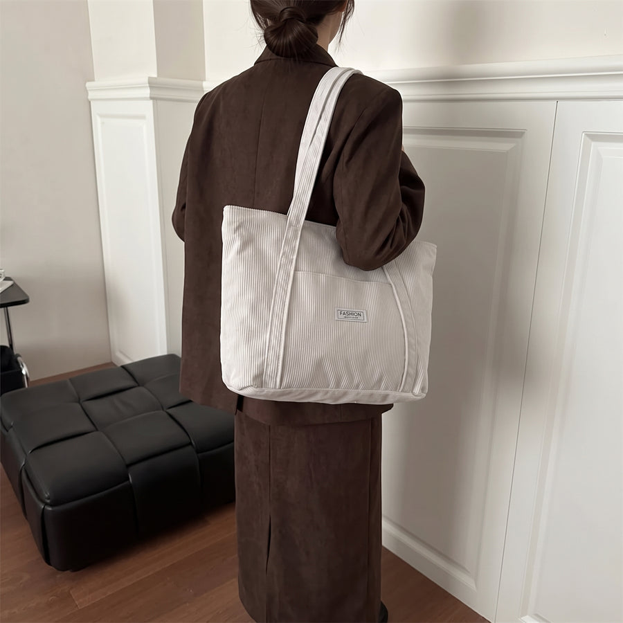 Sevoza Velour Corduroy Minimalist Everyday Tote