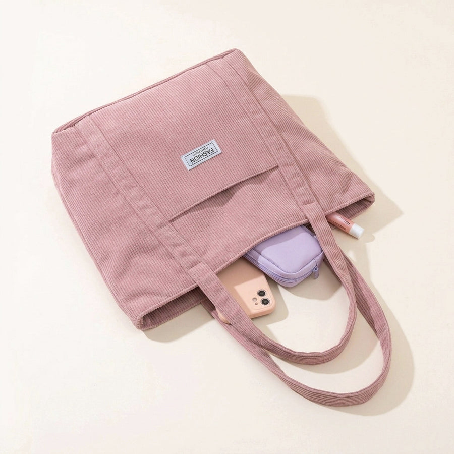 Sevoza Velour Corduroy Minimalist Everyday Tote