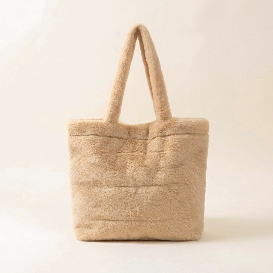 Asverra Capybara Plush & Vegan Leather Accent Tote